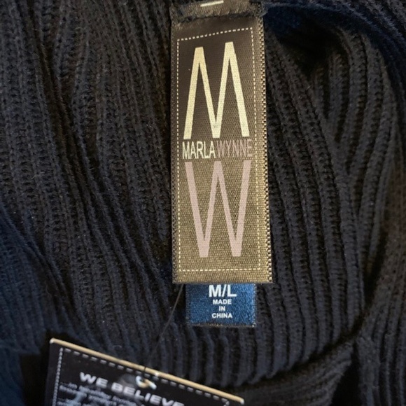 Marla Wayne open front black cardigan NWT M/L - Picture 2 of 6